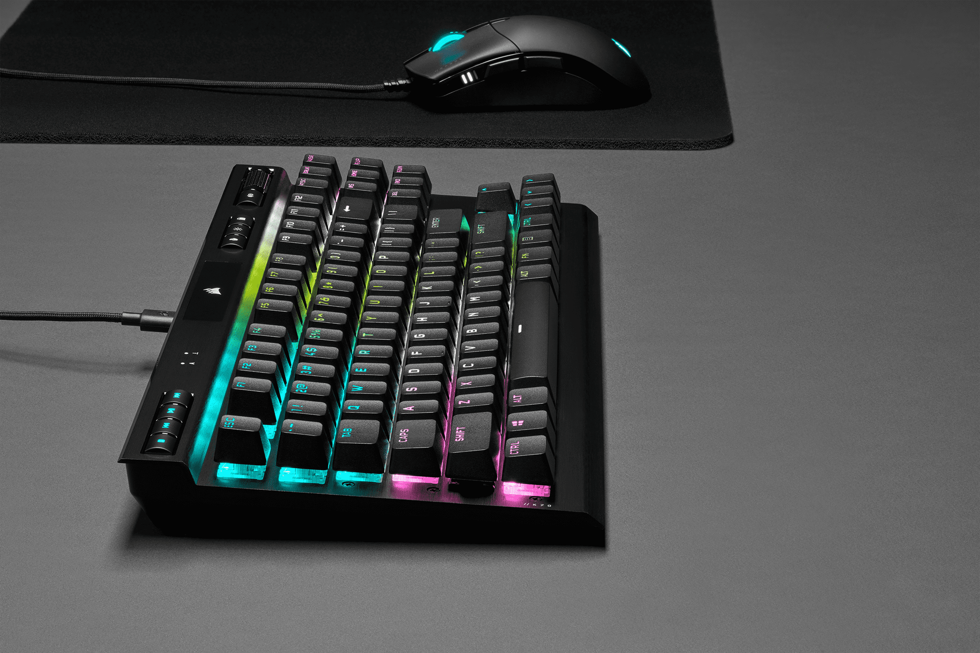 K70 RGB TKL Champion Series Optical-Mechanical Gaming Keyboard; Detachable USB Type-C Cable